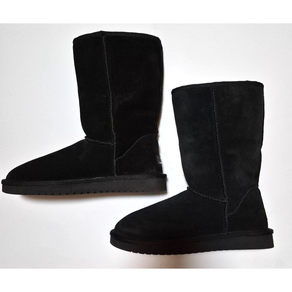 Koolaburra By UGG Women's Black Suede Waterproof Sheepskin Winter Snow Boots 8